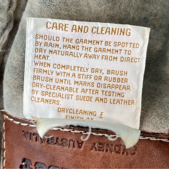 Skinny’s Hideout Vintage New Zealand Shearling Wool Gray Coat Women’s Small - Picture 15 of 15